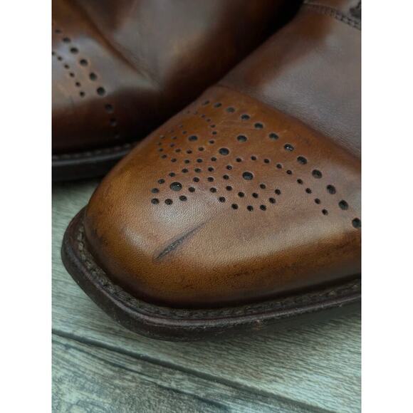 Allen Edmonds Dryden Brown Perforated Cap Toe Brogue Oxfords Dress Shoes Size 11 - Picture 4 of 11